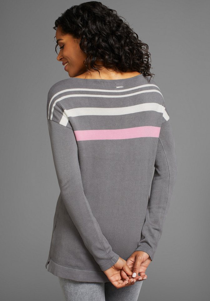 Laura Scott Strickpullover in Streifen-Design mit Glitzersteinen – Bild 2 von 5