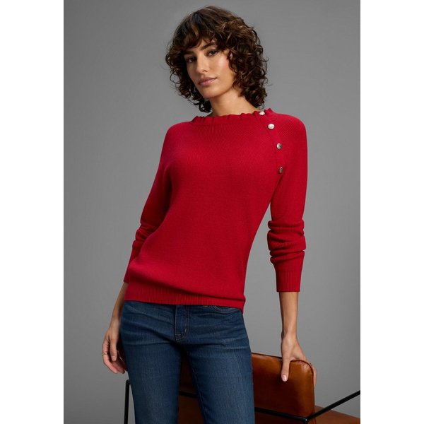 Laura Scott Strickpullover kuscheliger Winterstrick mit Kragen und Knöpfen