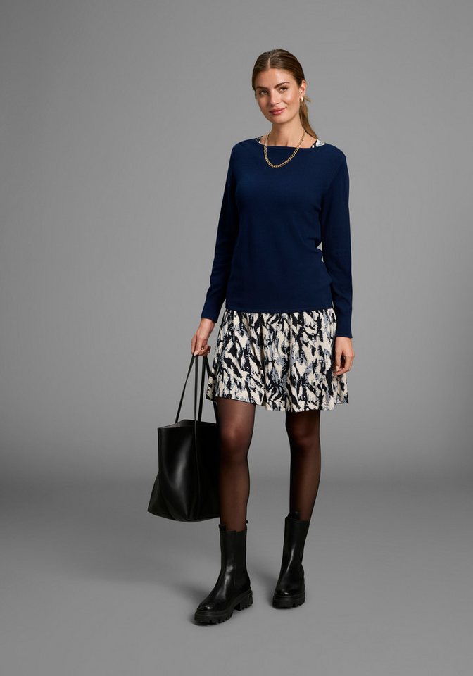 Laura Scott Strickpullover leichter Übergangspullover mit Uboot Ausschnitt – Bild 4 von 5