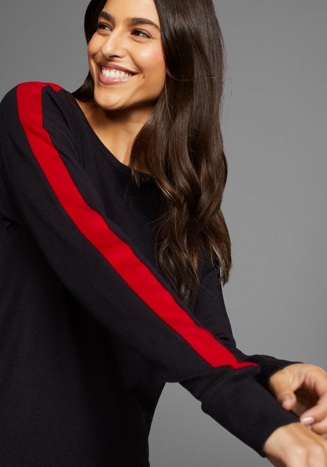 Laura Scott Strickpullover mit farblich abgesetzten Kontraststreifen – Bild 3 von 5