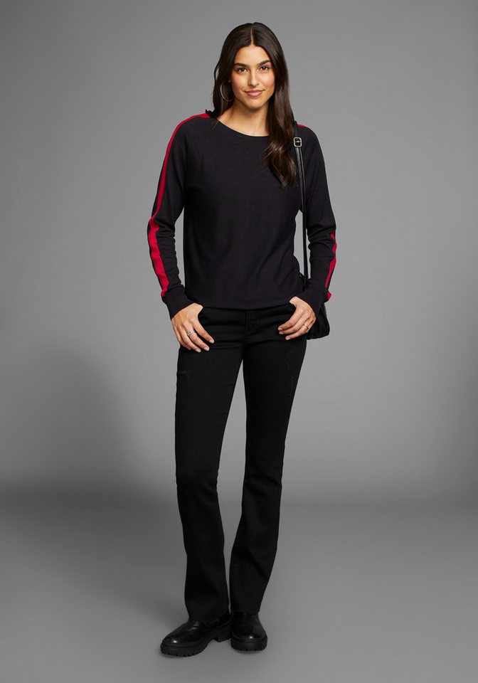 Laura Scott Strickpullover mit farblich abgesetzten Kontraststreifen – Bild 5 von 5