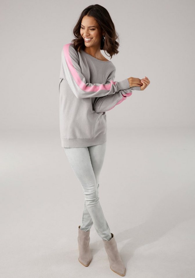 Laura Scott Strickpullover mit farblich abgesetzten Kontraststreifen – Bild 5 von 5
