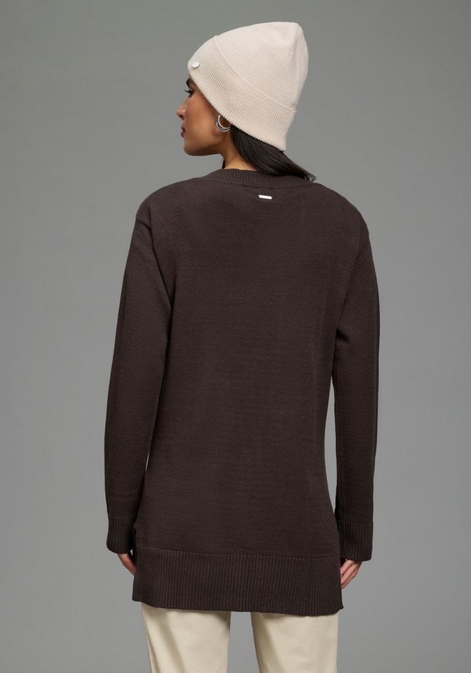 Laura Scott Strickpullover mit femininem V-Ausschnitt aus weicher Viskosemischung – Bild 2 von 5