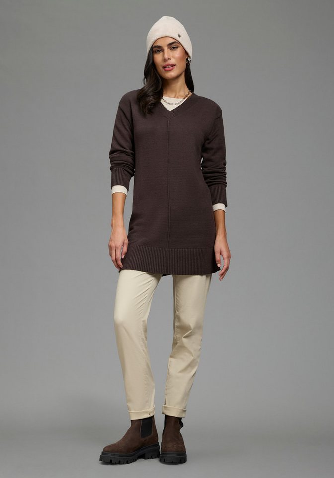 Laura Scott Strickpullover mit femininem V-Ausschnitt aus weicher Viskosemischung – Bild 4 von 5