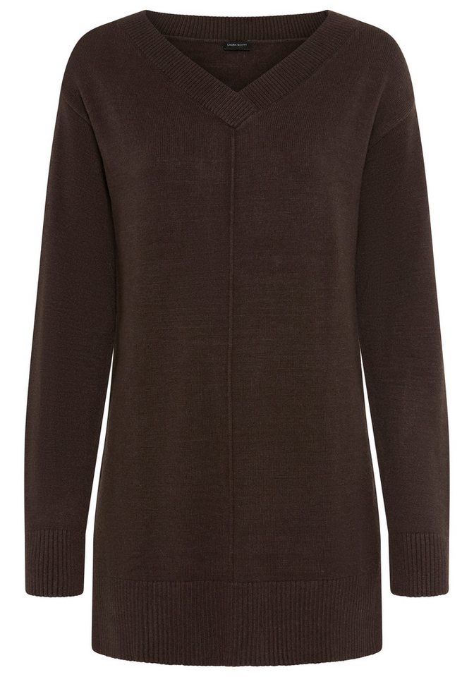 Laura Scott Strickpullover mit femininem V-Ausschnitt aus weicher Viskosemischung – Bild 5 von 5
