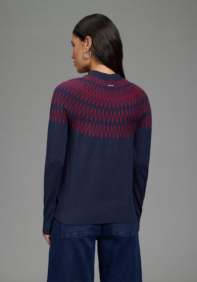 Laura Scott Strickpullover mit figurumspielender Passform aus weicher Viskosemischung, mit Norwegermuster – Bild 2 von 5