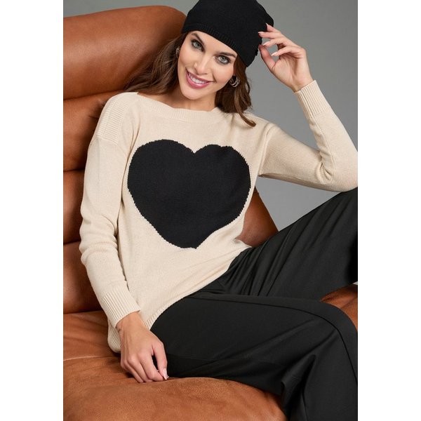 Laura Scott Strickpullover mit Herz-Strickmuster