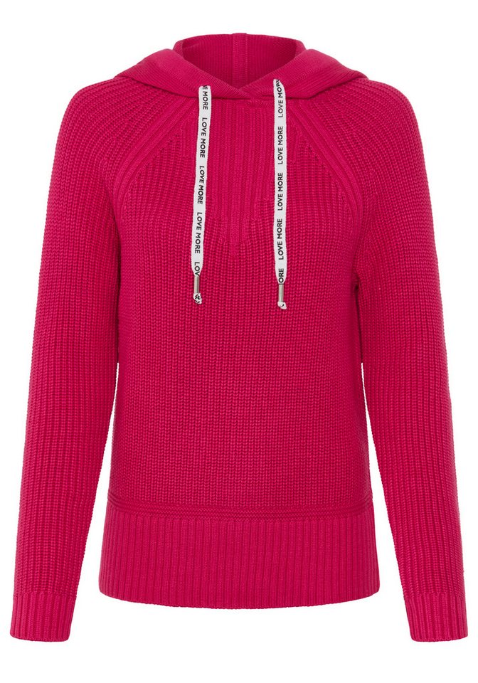 Laura Scott Strickpullover mit Kapuze und Bänder mit Schrifzug mit lässiger Passform – Bild 5 von 5