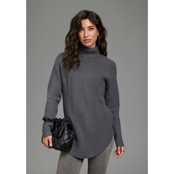 Laura Scott Strickpullover mit Rollkragen und figurumspielender Passform aus kuscheliger Viskosemischung