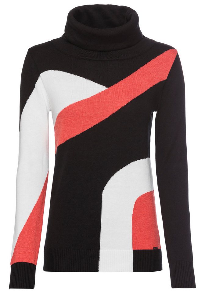 Laura Scott Strickpullover mit Rollkragen und Colorblock Design – Bild 5 von 5