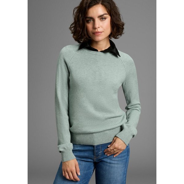 Laura Scott Strickpullover softer Übergangsstrick im Basic-Shape mit Rundhals-Ausschnitt