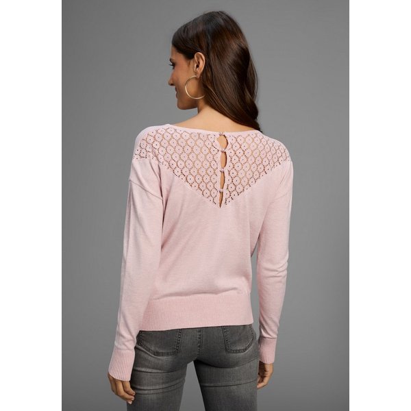 Laura Scott Strickpullover softer Winterstrick mit Spitzendetial