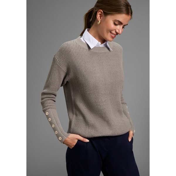 Laura Scott Strickpullover Übergangspullover aus Grobstrick, mit Zierknöpfen