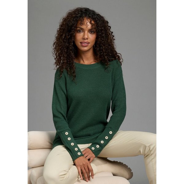 Laura Scott Strickpullover Übergangspullover aus Grobstrick, mit Zierknöpfen