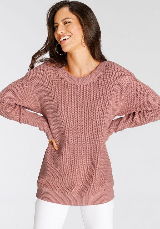 Laura Scott Strickpullover Übergangspullover aus Grobstrick, mit Zierknöpfen – Bild 2 von 5