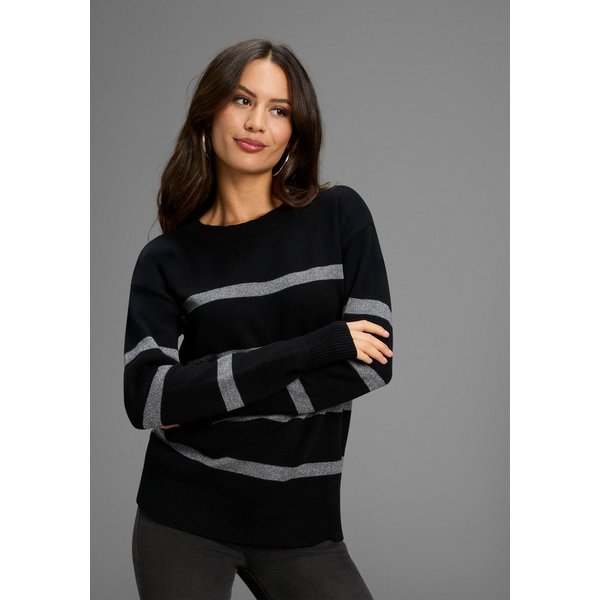 Laura Scott Strickpullover X-MAS Edition mit Glitzernden Streifen