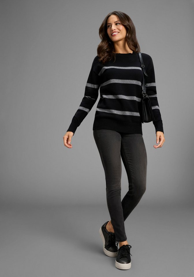 Laura Scott Strickpullover X-MAS Edition mit Glitzernden Streifen – Bild 3 von 5