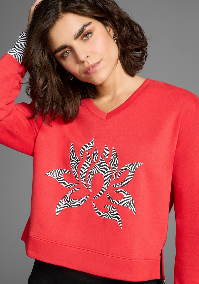 Laura Scott Sweater mit V-Ausschnitt, langärmlig, hüftlange Schnittform – Bild 4 von 5