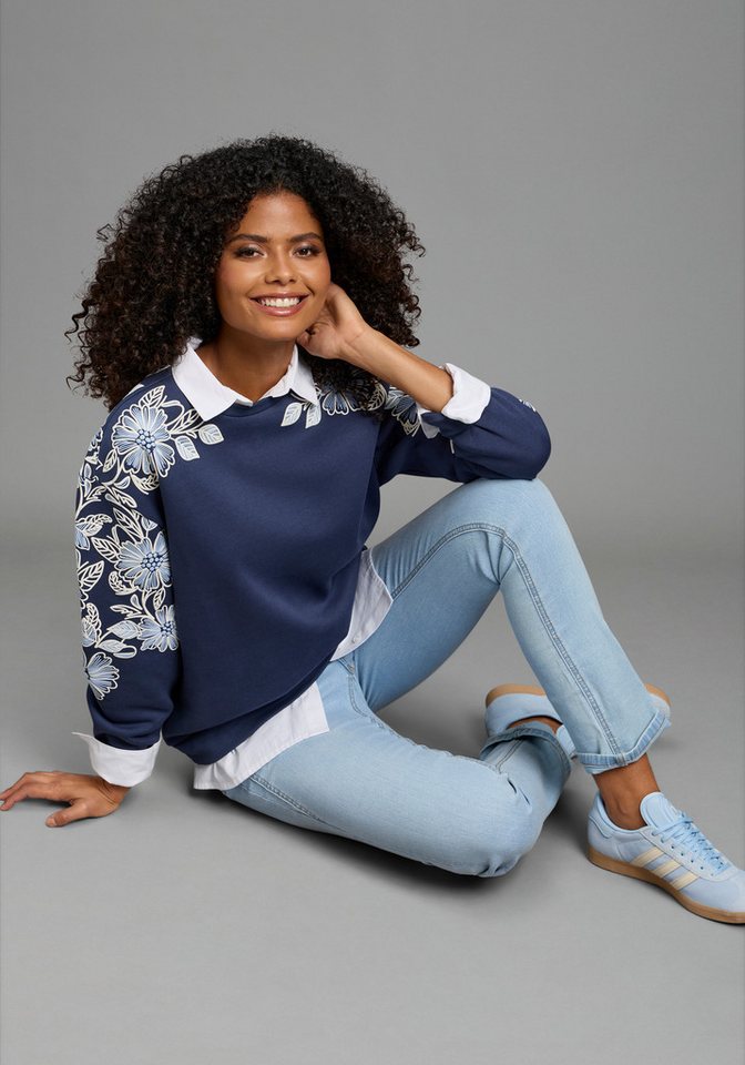 Laura Scott Sweatshirt mit floralem, plastischen Druck – Bild 5 von 5