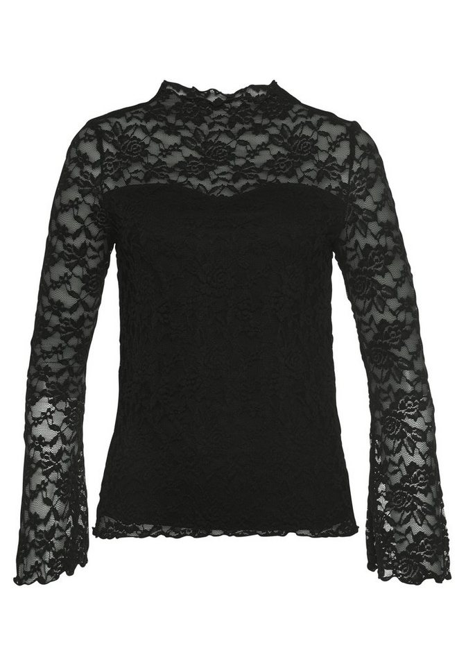 Laura Scott T-Shirt Langarm, figurbetonter Schnitt, Tulpenärmel, Stehkragen – Bild 5 von 5