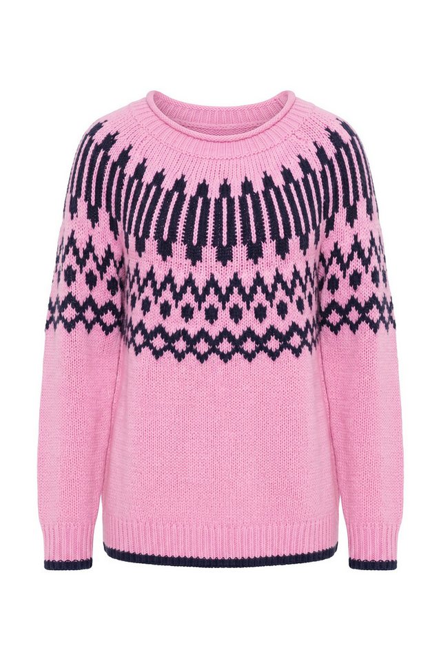 Laurasøn Fleecepullover Norweger-Strickpullover Rundhals Langarm – Bild 2 von 4