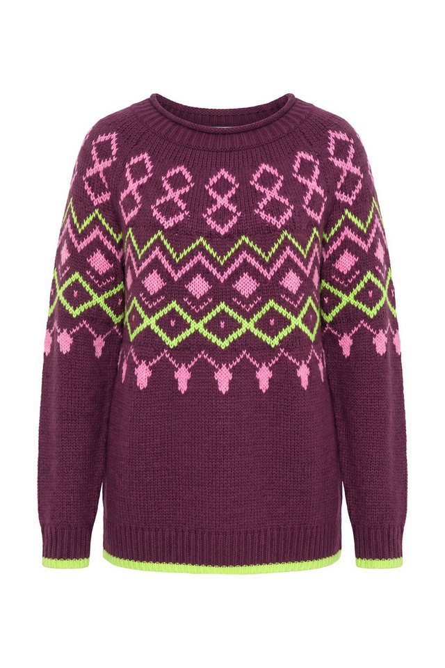 Laurasøn Fleecepullover Norweger-Strickpullover Rundhals Langarm – Bild 2 von 4