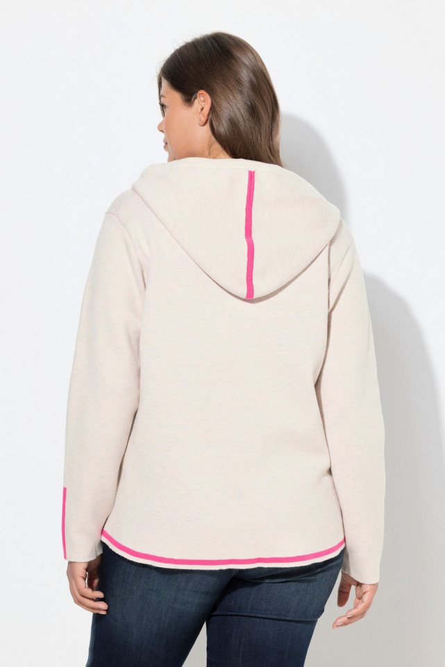 Laurasøn Strickpullover Strick-Hoodie Doubleface Kapuze Langarm – Bild 3 von 4