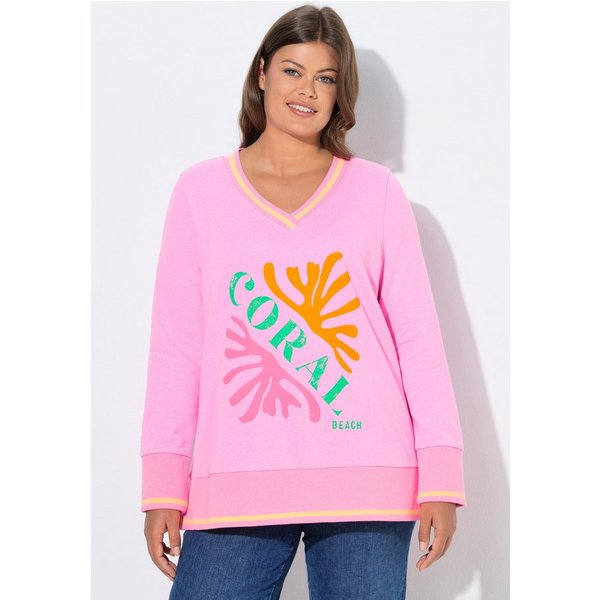 Laurasøn Sweatshirt Sweatshirt V-Ausschnitt Langarm
