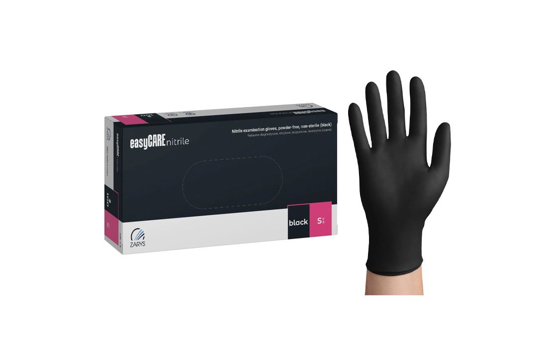 Lauroo Arbeitshandschuhe easyCare Nitrile Black Nitrilhandschuhe Einmalhandschuhe 100 Stk (100 Stk./1 Spenderbox, Länge: 240 mm) Allergiefrei, latex- und puderf – Bild 3 von 5