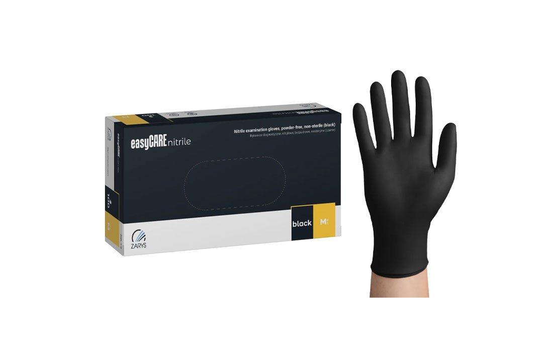 Lauroo Arbeitshandschuhe easyCare Nitrile Black Nitrilhandschuhe Einmalhandschuhe 100 Stk (100 Stk./1 Spenderbox, Länge: 240 mm) Allergiefrei, latex- und puderf – Bild 4 von 5