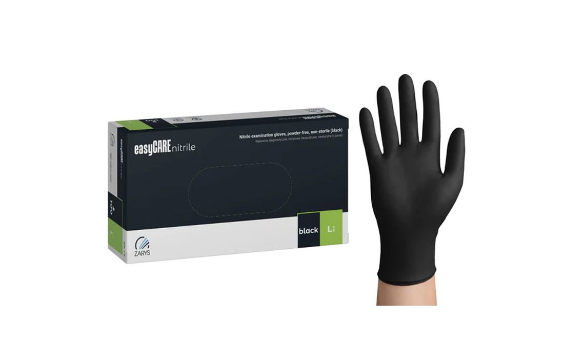 Lauroo Arbeitshandschuhe easyCare Nitrile Black Nitrilhandschuhe Einmalhandschuhe 100 Stk (100 Stk./1 Spenderbox, Länge: 240 mm) Allergiefrei, latex- und puderf – Bild 5 von 5