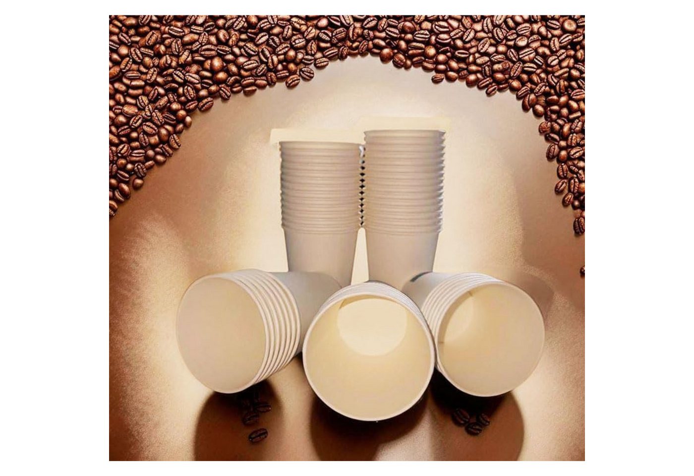 Lauroo Becher Kaffeebecher – TO GO 200 ml, 8 oz Weiß (20 x 50) -1000 Stück, 1-tlg. – Bild 3 von 5