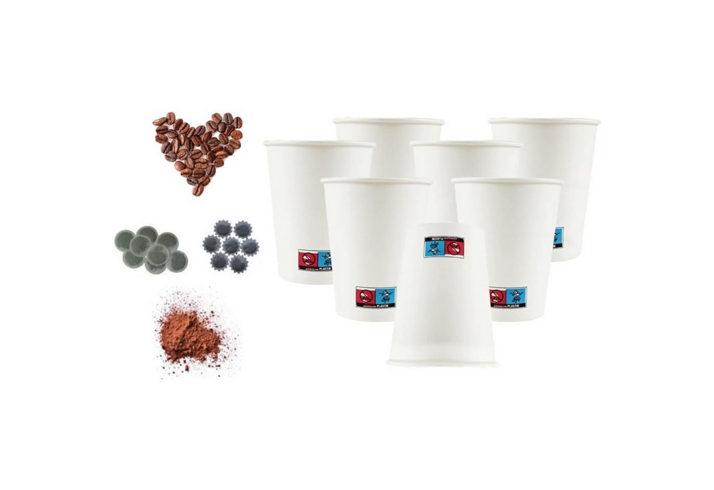 Lauroo Becher Kaffeebecher – TO GO 200 ml, 8 oz Weiß (20 x 50) -1000 Stück, 1-tlg. – Bild 4 von 5