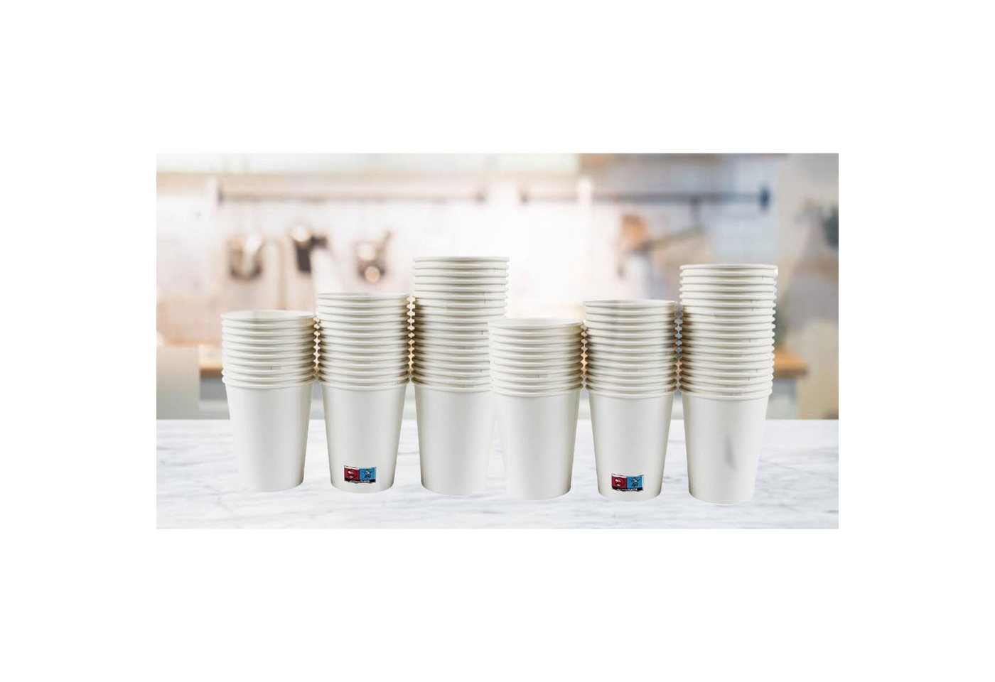 Lauroo Becher Kaffeebecher – TO GO 200 ml, 8 oz Weiß (20 x 50) -1000 Stück, 1-tlg. – Bild 5 von 5