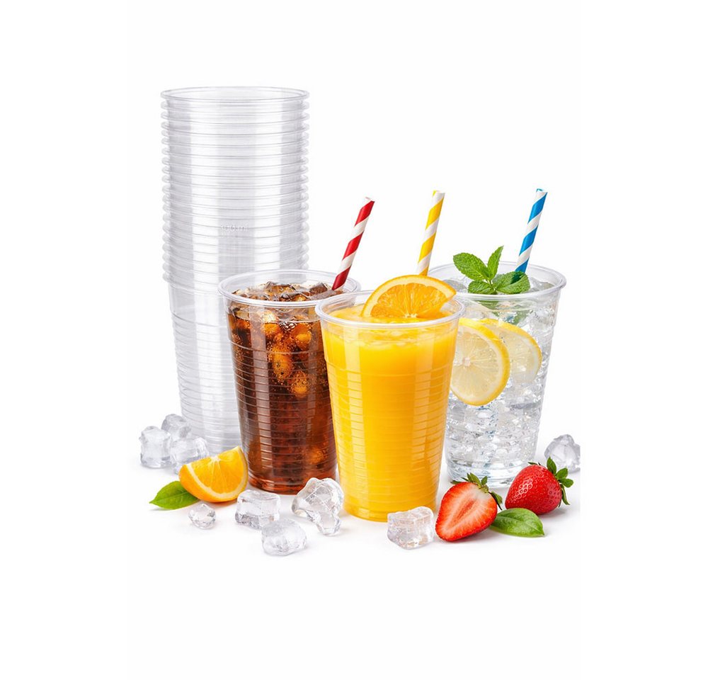 Lauroo Einwegbecher Trinkbecher transparent Plastikbechern Partybecher klar 200 ml, 200-tlg. – Bild 3 von 4