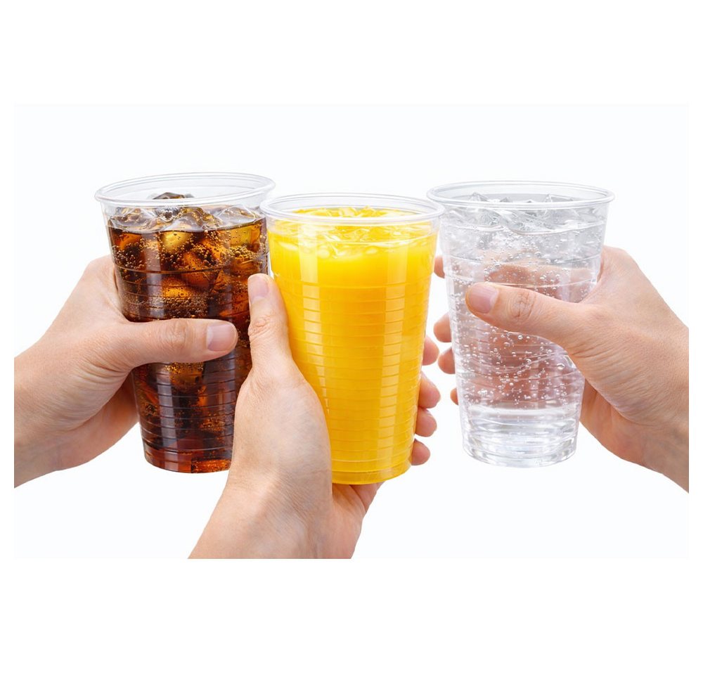 Lauroo Einwegbecher Trinkbecher transparent Plastikbechern Partybecher klar 200 ml, 200-tlg. – Bild 4 von 4