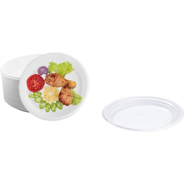 Lauroo Grillteller Menüteller Ungeteilt – Ø22 cm Teller 50 Stück, (50 St)