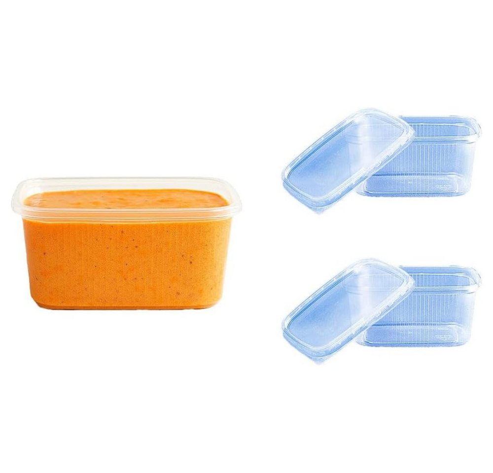 Lauroo Servierschale Feinkostbecher mit Deckel 250ml, Rechteckig - 50 Stück, (50-tlg) – Bild 2 von 4