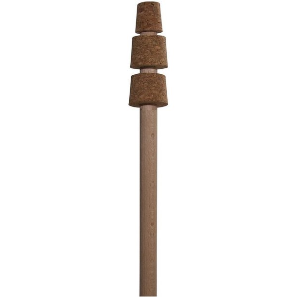Lauschaer Glas Gartenstecker Rosenkugelstab Gartenkugelstab mit Korkaufsatz, für Rosenkugeln naturbelassenes Holz