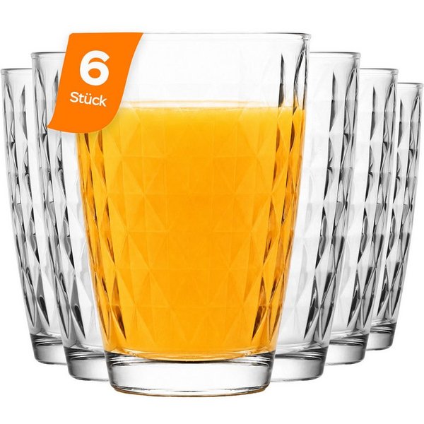 LAV Gläser-Set Artemis Longdrinkglas, 6-tlg., Glas, 6er Set, 415ml, Perfekt für Cocktails, Longdrinks und Softdrinks.