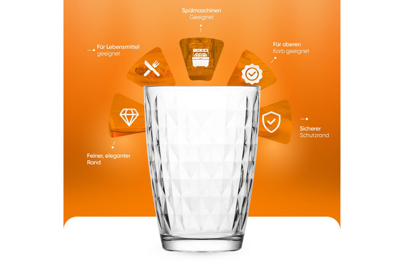 LAV Gläser-Set Artemis Longdrinkglas, 6-tlg., Glas, 6er Set, 415ml, Perfekt für Cocktails, Longdrinks und Softdrinks. – Bild 5 von 5
