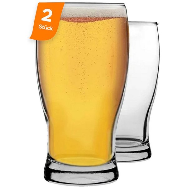 LAV Gläser-Set Belek Bierglas, 12-tlg., Glas, 12er Set, 580ml, Ideal für Biergenuss, spülmaschinengeeignet