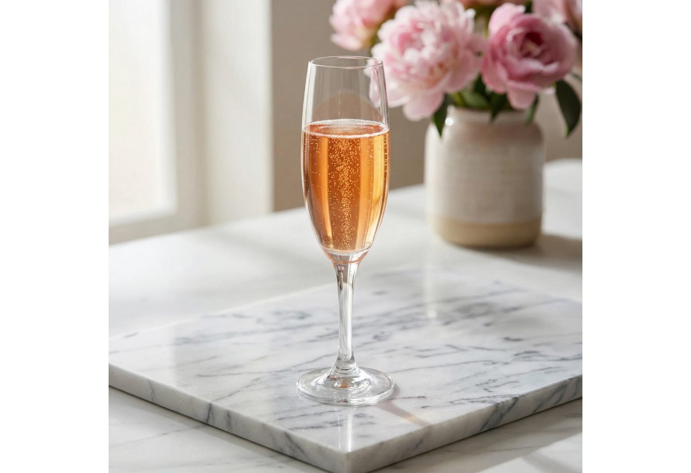 LAV Gläser-Set Empire Champagnerflöten, 6-tlg., Glas, 6er Set, 220ml, ideal für Sekt, Champagner und prickelnde Getränke. – Bild 2 von 5