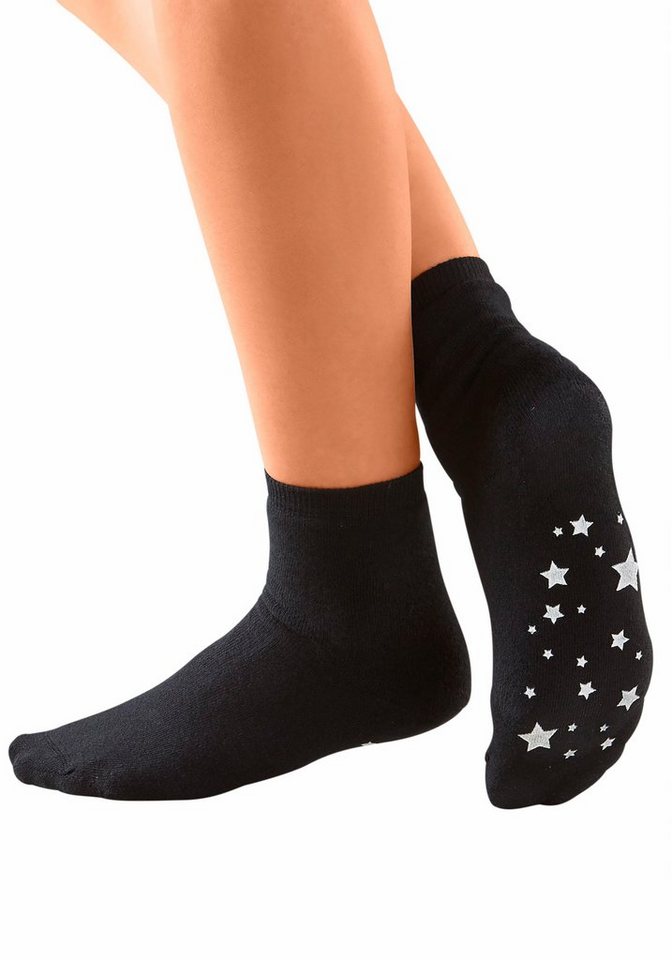Lavana ABS-Socken Damensocken Noppensocken (Packung, 3-Paar, Gr. 35-38 bis 39-42) mit Antirutschsohle im Sterndesign – Bild 2 von 5