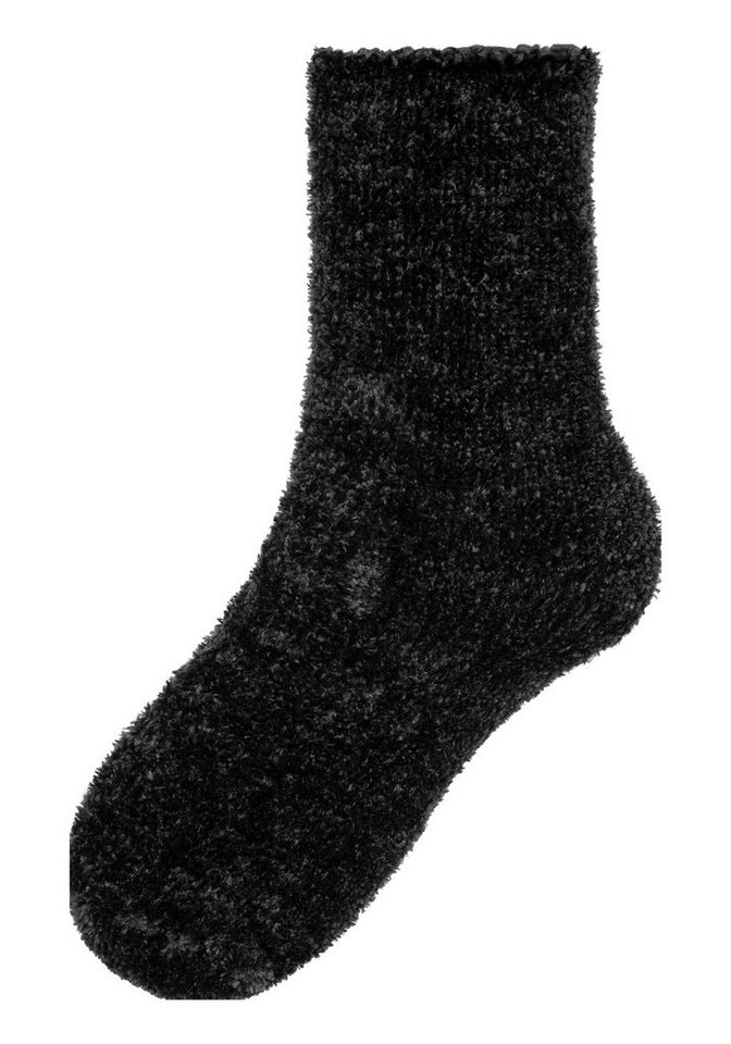 Lavana Kuschelsocken Flauschige, Kuschel Schlafsocken, Haussocken (Packung, 5-Paar) Bettsocken aus weichem, leicht glänzendem Chenillegarn – Bild 3 von 5