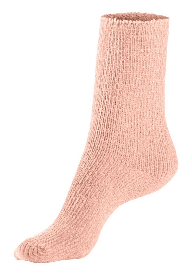 Lavana Kuschelsocken Flauschige, Kuschel Schlafsocken, Haussocken (Packung, 5-Paar) Bettsocken aus weichem, leicht glänzendem Chenillegarn – Bild 4 von 5
