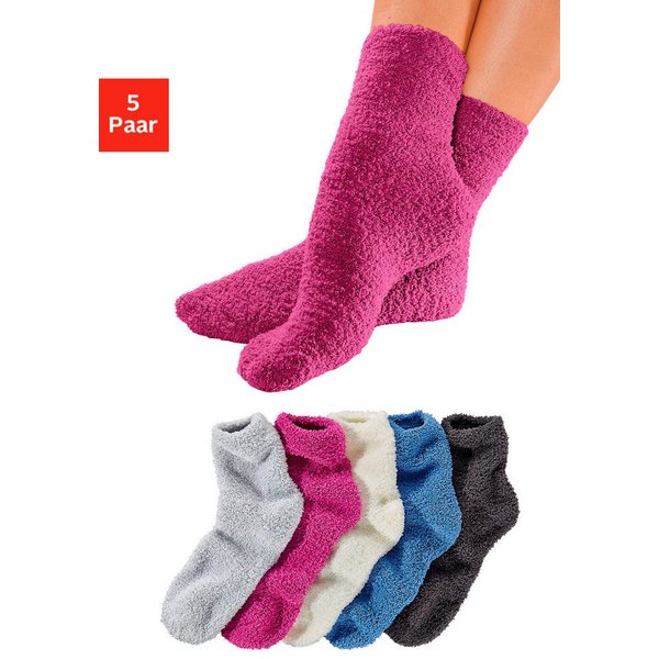 Lavana Kuschelsocken (Packung, 5-Paar) ideal als Bettsocken