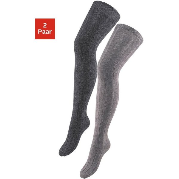Lavana Overknees (Packung, 2-Paar) in Melangequalität
