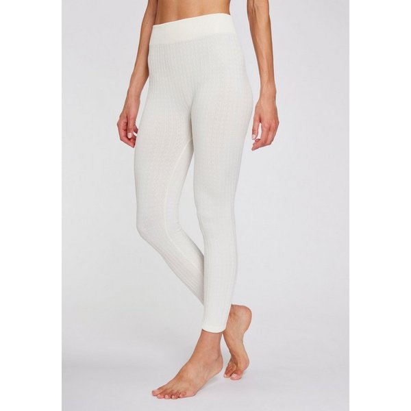 Lavana Strickstrumpfleggings Blickdicht, warme Strumpfhose ohne Fuß, Damen (1 St) mit Zopfmuster und innen weich angeraut