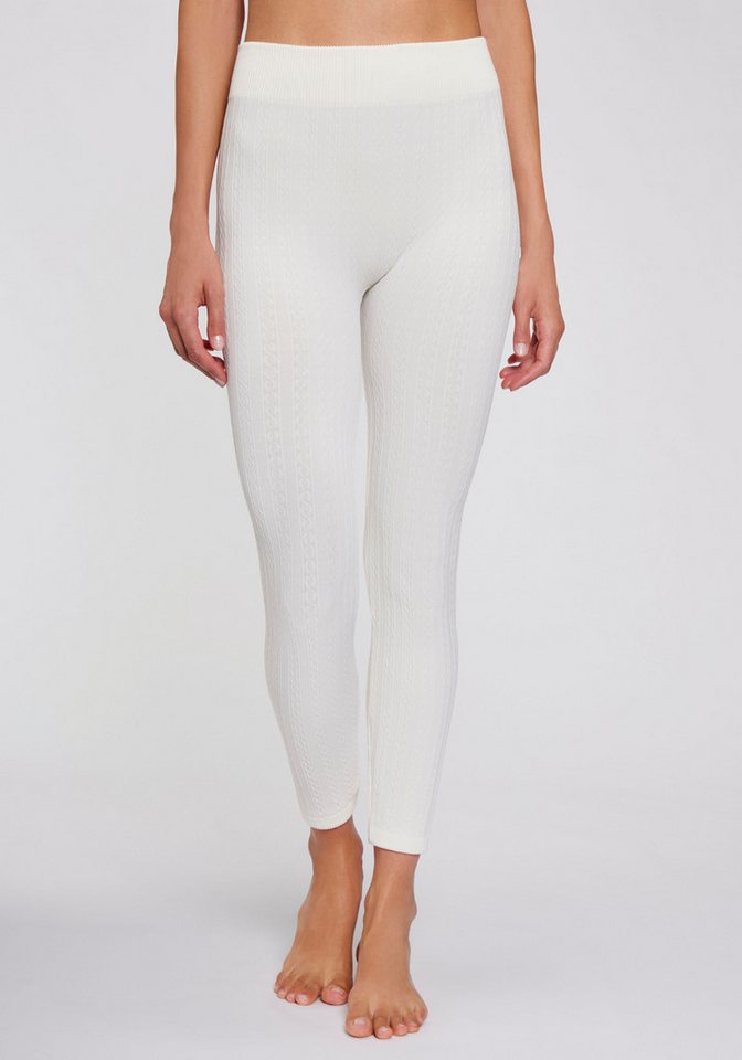 Lavana Strickstrumpfleggings Blickdicht, warme Strumpfhose ohne Fuß, Damen (1 St) mit Zopfmuster und innen weich angeraut – Bild 2 von 5